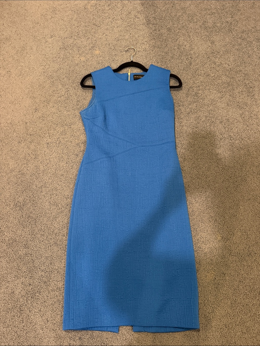 Textured Sleeveless Midi Dress in Bright Blue
